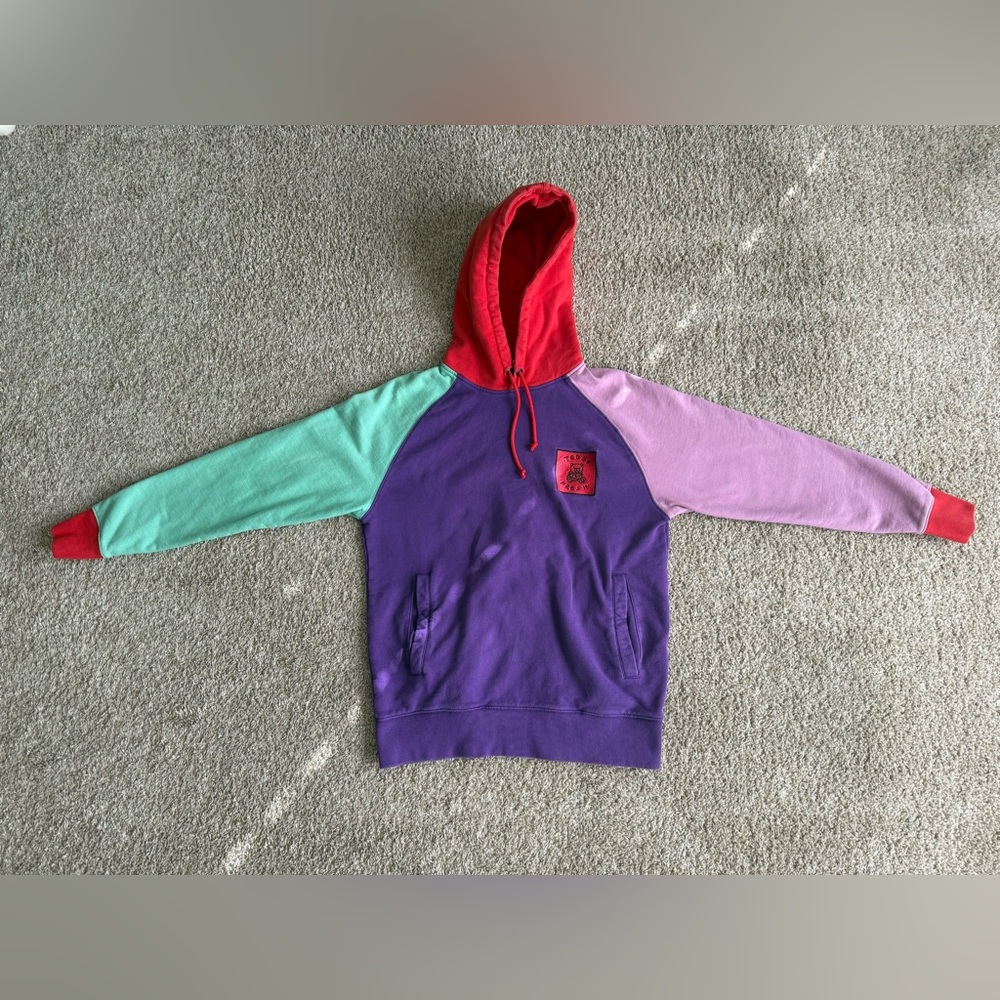 Teddy Fresh Colorblock Hoodie - Red, Purple, Mint, and Pink